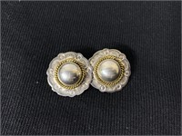 Mexican Sterling Indian Style Clip on Earrings