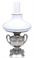 Antique Bradley & Hubbard Silver Plate Oil Lamp