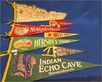 (7) Vintage Felt Pennants