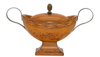 Decorative Wood Chestnut Handled Urn Compote