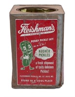 LARGE Fleishman's Pickle Advertising Canister