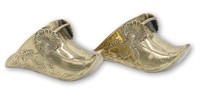 Pair Brass Dutch Style Shoe Form Wall Pockets