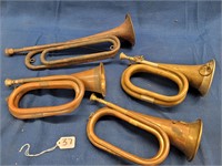 (4) Assorted Military Trumpets