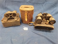 (2) Pair of Antique Binoculars w/ Cases