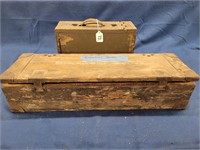 (2) Early Wooden Ammo Boxes