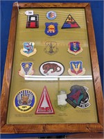 Framed & Labeled Assortment of Military Patches