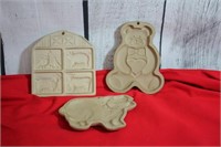 Lot of 3 Brown Bag Cookie Molds
