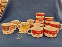 Campbells Mugs And Soup Bowls, approx. 12pcs