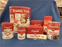 Various Size Campbells Tins (round & Square) Therm