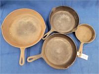 (4) Vintage Cast Iron Lodge Pans in Assorted Sizes
