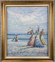 Original Painting of Ladies on a Beach