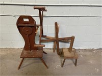 Antique Spinning Wheel and Parts