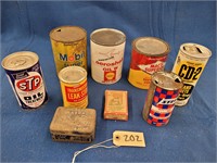 (9) Early Assorted Oils & Compounds Cans