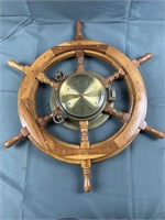 Ship Wheel with Clock