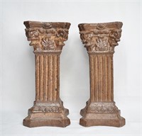 Pair Sandcast (Heavy) Candle Plinths 12"h