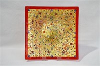 Murano Art Glass Millefiori & Gold Foil Plate