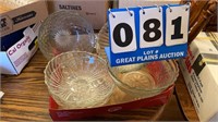 Lot of Clear Glass Serving Bowls