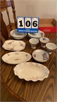 Lot of Assorted Flower Patterned Glassware