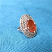 Vintage Silver & Marcasite Ring Size 4