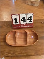 Wooden Dish w/ Three Holes