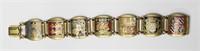 Vintage Brass / Enamelled Coat Of Arms Bracelet