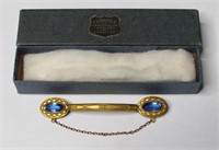 Antique Gold Wash Jeweled Sash / Scarf Pin