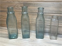 Lot of 4 Vintage Milk Glass Bottles