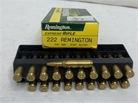 (19 Rds) 222 Remington Ammo 50 Gr PSP