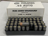 (100 Rds) 45 Auto Ammo 230 Gr FMJ Steel Case