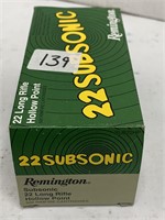 (500 Rds) .22 LR Ammo Subsonic HP 1050 FPS