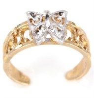 10K YELLOW GOLD BUTTERFLY LADIES RING
