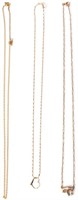14K YELLOW GOLD ASSORTED LADIES CHAINS - LOT OF 3