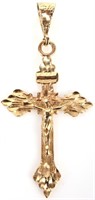 14K YELLOW GOLD CROSS UNISEX PENDANT