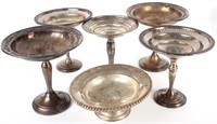STERLING SILVER WEIGHTED CANDY DISHES - 1334 GRAMS