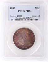 1885 PCGS PR64 SEATED HALF DOLLAR COIN