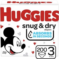 Huggies Snug & Dry Baby Diapers, Size 3, 200 Ct,