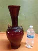 tall ruby glass vase