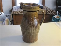 Stoneware Pitcher with Lid