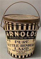 Arnolds Pure Lard Advertising Tin