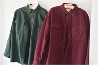 Pair LL Bean Collared Button Up Shirts & Vest