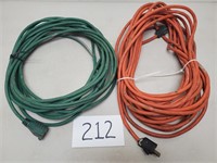 (2) 16GA Extension Cords - 40' Green & 50' Orange