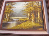 Nice Outdoor Setting Framed Oil Painting