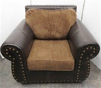 Faux Leather & Upholstery Nailhead Trim Club Chair