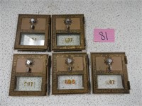 (5) Vintage Post Office Box Covers