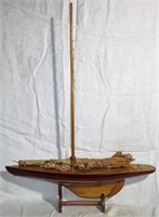 Teak Sailboat with Stand