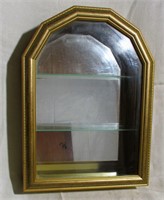 Small Glass and Wood 3 Shelf Curio Cabinet