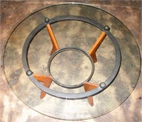 Mid-Century Style Splay Leg Glass Top Coffee Table