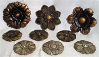 Lot of 9 Decorative Floral Wall Medallions