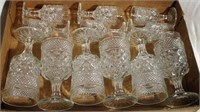 Pressed Glass Cocktail Set 6 Large/6 Small