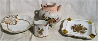 Lot of 4 Pieces of German Gilded Porcelain